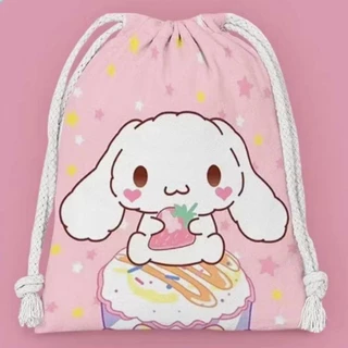 ถุงผ้าหูรูดกระเป๋าผ้าหูรูดขนาด 25 * 32 cm ลายการ์ตูนซาริโอ้พร้อมส่งในไทย