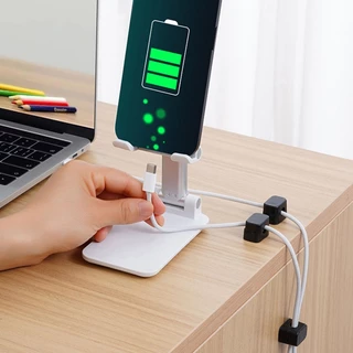 ชิ้นการจัดเรียงสายเคเบิลคลิปตัวจัดการสายไฟ USB ชาร์จเครื่องม้วนสายเคเบิลข้อมูลมีหัวเข็มขัดการจัดเก็บคงที่สายเคเบิลข้อมูล