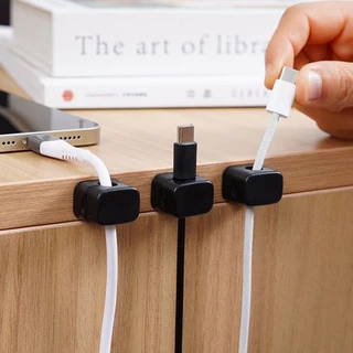 ชิ้นการจัดเรียงสายเคเบิลคลิปตัวจัดการสายไฟ USB ชาร์จเครื่องม้วนสายเคเบิลข้อมูลมีหัวเข็มขัดการจัดเก็บคงที่สายเคเบิลข้อมูล