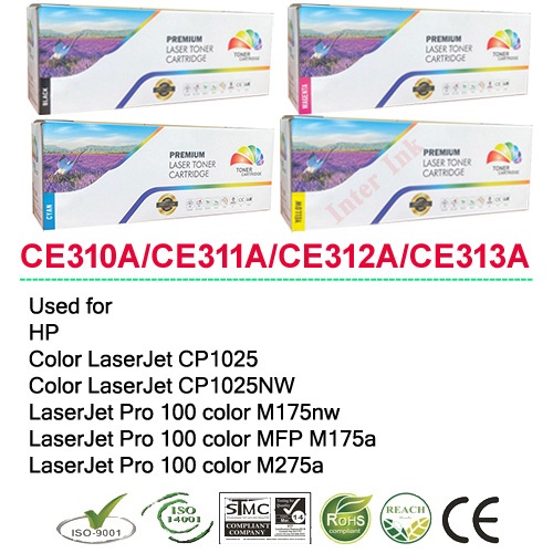 หมึกเลเซอร์ Color LaserJet CP1025 / CP1025NW (126A) สีดำ/ สีฟ้า/ สีเหลือง/ สีแแดง Full Color