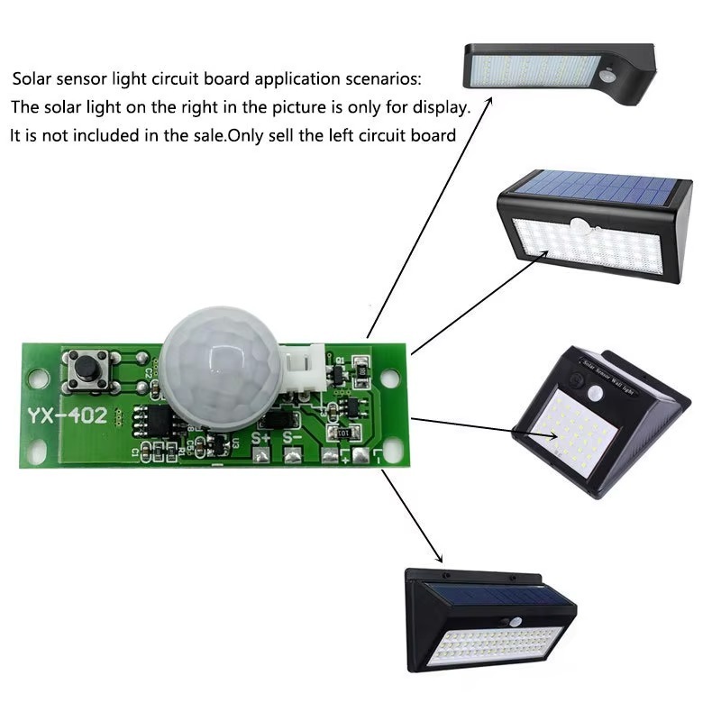 SOLAR Light Circuit Board แผงวงจรควบคุมพลังงานแสงอาทิตย์ควบคุมไฟ PIR Wall Light Controller สินค้าพน้อมส่งทุกวัน