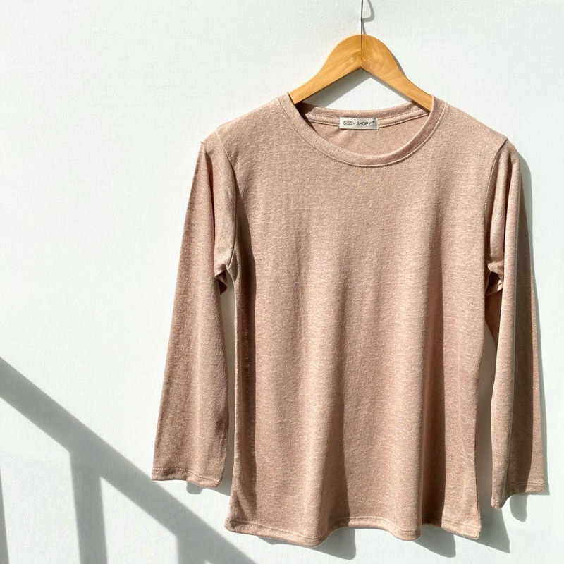 เสื้อยืดคอกลมแขนยาว ผ้าสลาฟ อก 36-40