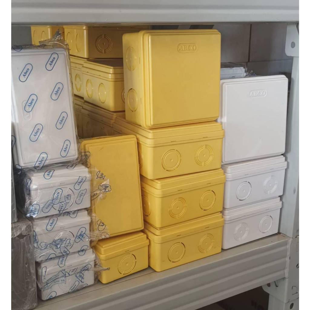 ของแท้100% ABCO บ็อก กล่องพักสาย สี ขาว เหลือง ดำ 2x4 4x4 รูปที่ 2