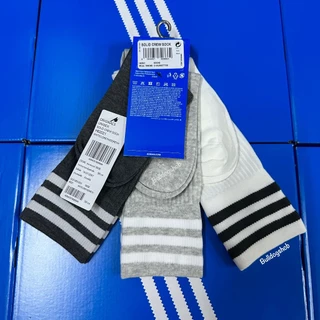 Adidas ถุงเท้า 3 คู่ Solid Crew Socks 3 Pairs H62021 HL6767 - แท้/ป้ายไทย