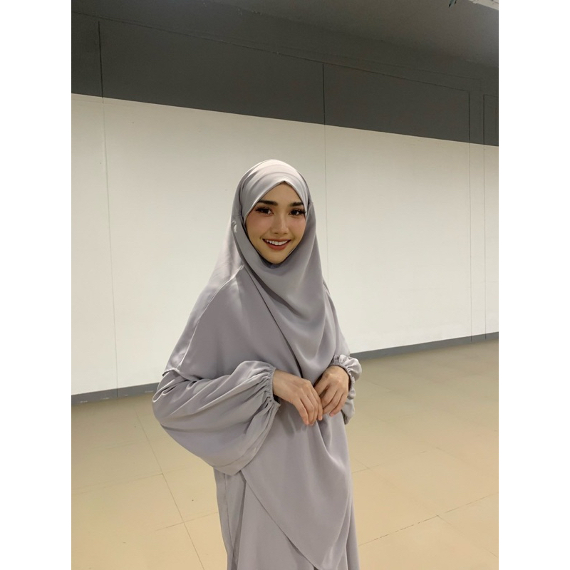 Hijab Khimar ฮิญาบฝรั่งเศล  ผ้าคลุม ใส่แบบปิดหน้าและเปิดหน้า 2 in one
