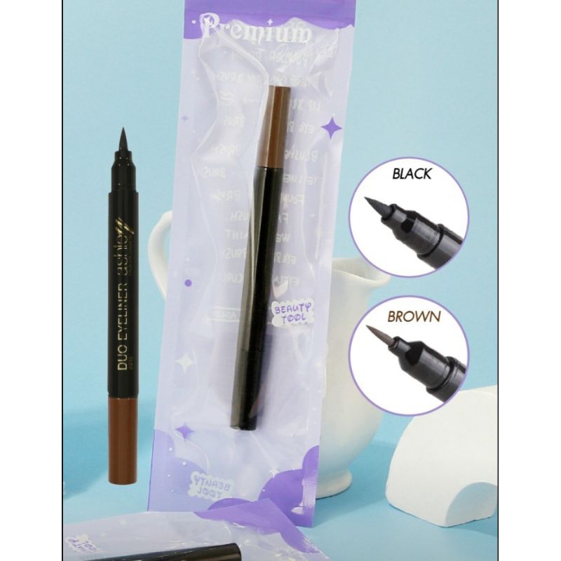Ashley Duo Eyeliner อายไลเนอร์ 2 หัว สีดำและสีน้ำตาล