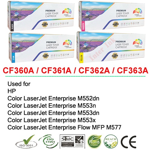 หมึกเลเซอร์ CF360A / CF361A / CF362A / CF363A (สีดำ/ สีฟ้า/ สีเหลือง/ สีแดง) Full Color