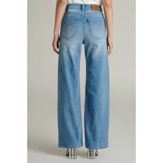 Mc jeans กางเกงยีนส์ผู้หญิง ขากว้าง ทรงไวด์เลค (Wide Leg) สียีนส์ฟอกอ่อน MFWZ223