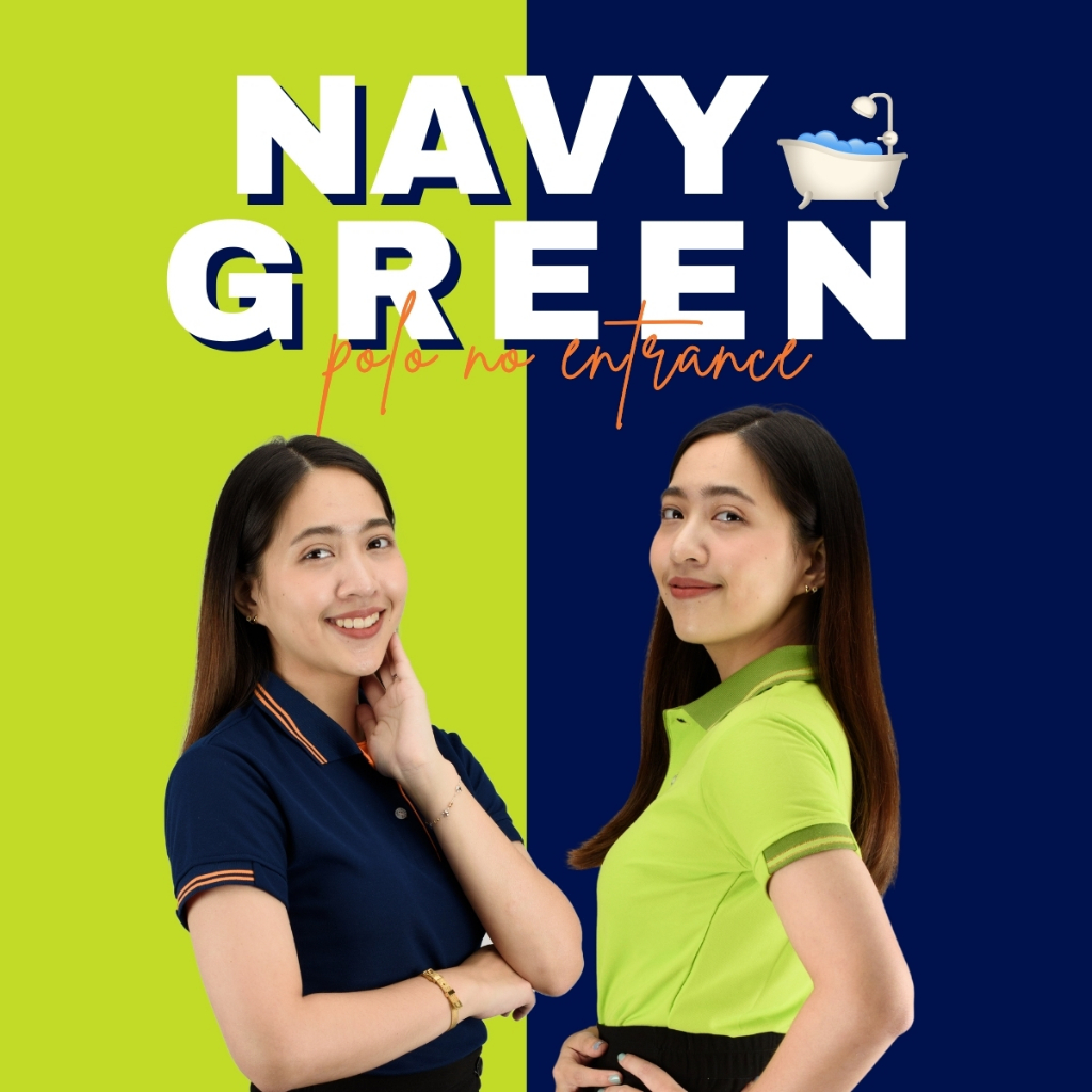 Polo No Entrance(โปโลโนเอนทรานซ์) เสื้อโปโลคละสี  NAVY - GREEN เนื้อผ้าใส่สบาย (สินค้าพร้อมส่ง)