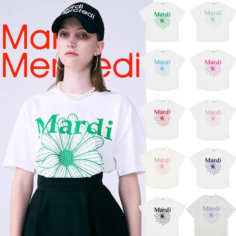 แท้ / พร้อมส่ง Mardi Mercredi SLIM t-shirt FLOWERMARDI oversize women crop ของแท้ 100%