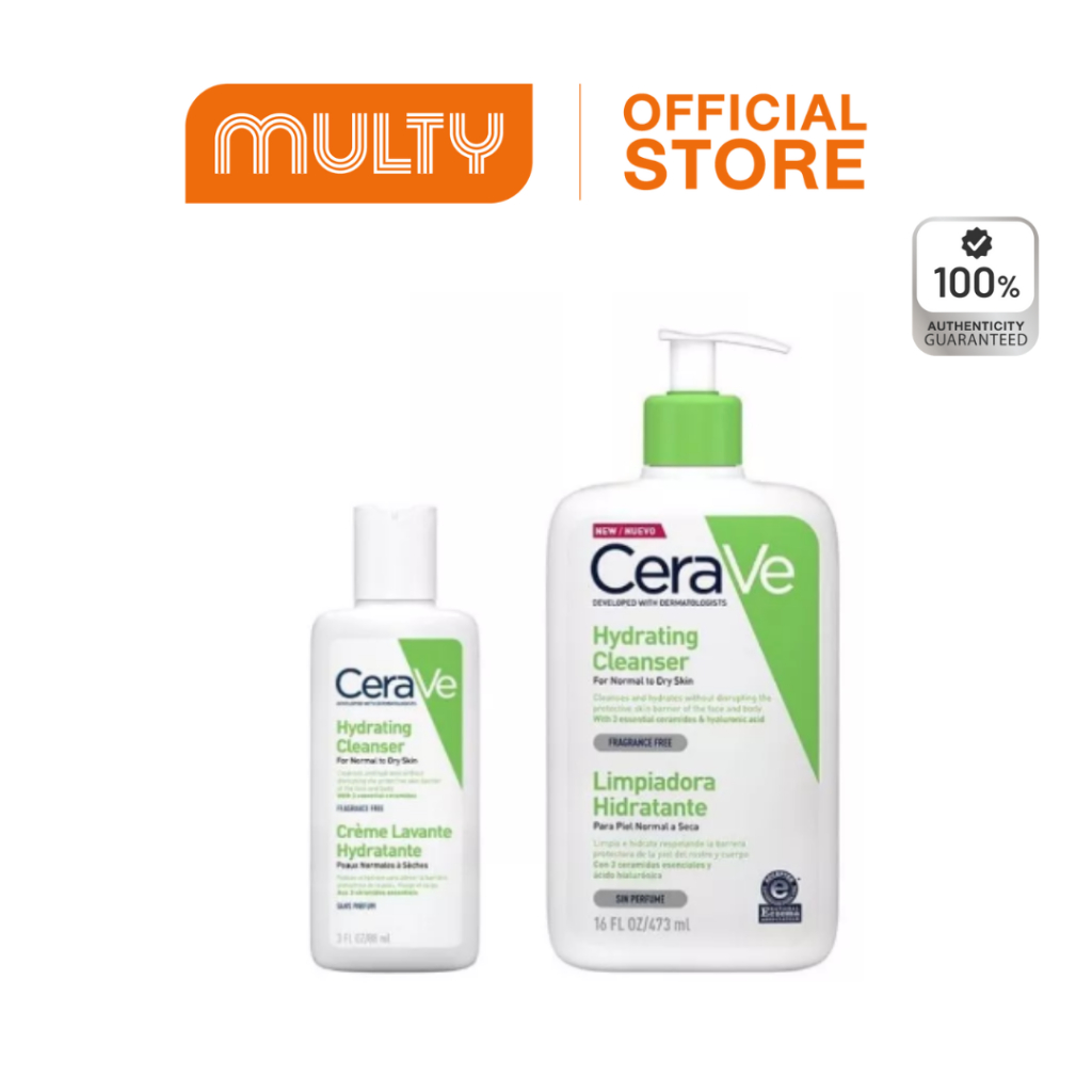 Cerave-Hydrating Cleanser  88ml. ทำความสะอาดผิวหน้าและผิวกาย สำหรับผิวธรรมดา-ผิวแห้ง