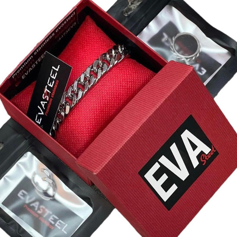 สร้อยข้อมือสแตนเลสแท้Evasteelสีเลสเงา งานพรีเมี่ยม ใส่นานแค่ไหนก็ไม่ลอกไม่ดำ ส่งพร้อมกล่องและของแถม