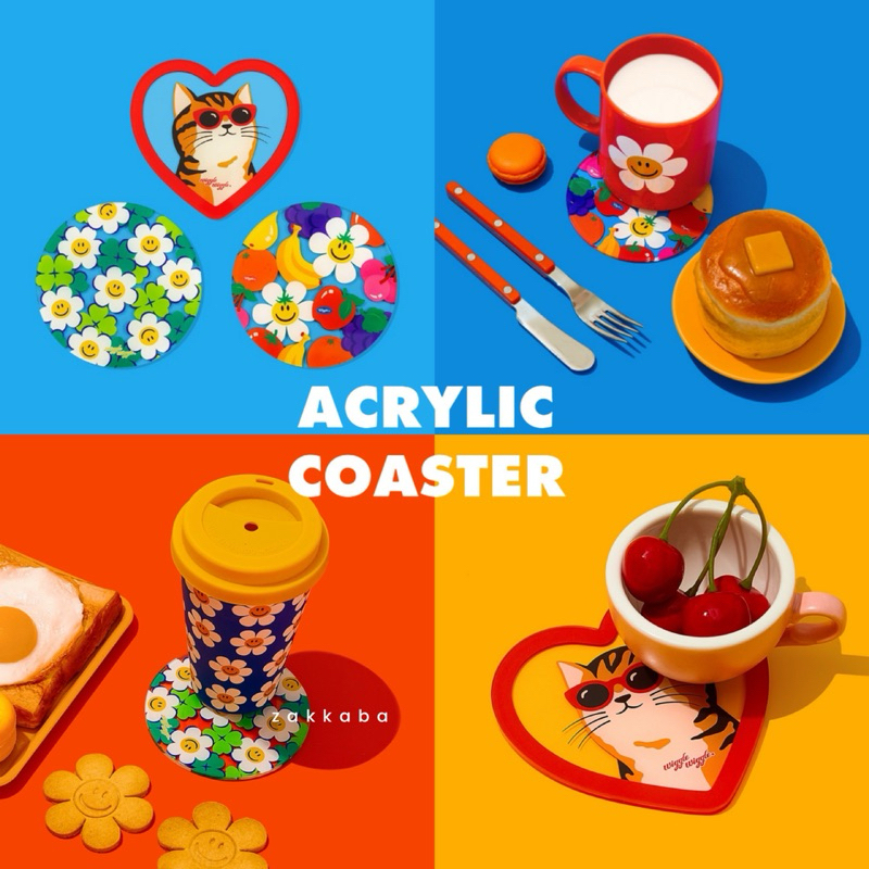 ลดเพิ่ม15% ทักแชท /Wiggle Acrylic Coaster / ที่รองแก้ว รองจาน อะคริลิก