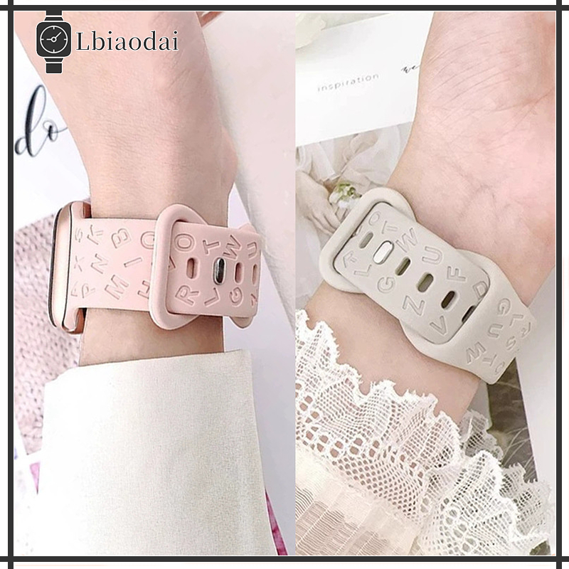 สายซิลิโคน for Apple Watch Ultra 4/SE 3 2 49mm 46mm 45 41mm 44mm 40 42 38 Series 12 11 10 9 8 7 6 5 4