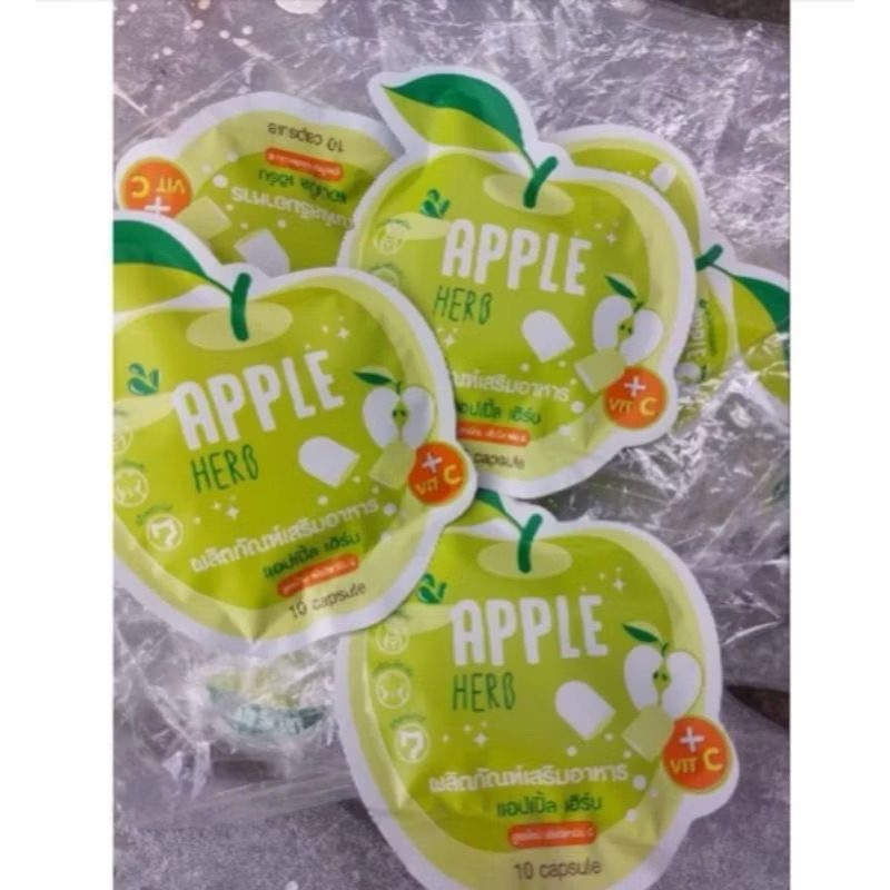 ( แพ็ค 10 ซอง ) แพ็คเกจใหม่Green Apple Herb Detox ดีท็อกซ์ กรีนแอปเปิ้ลเฮิร์บ ดีท็อกแอปเปิ้ล