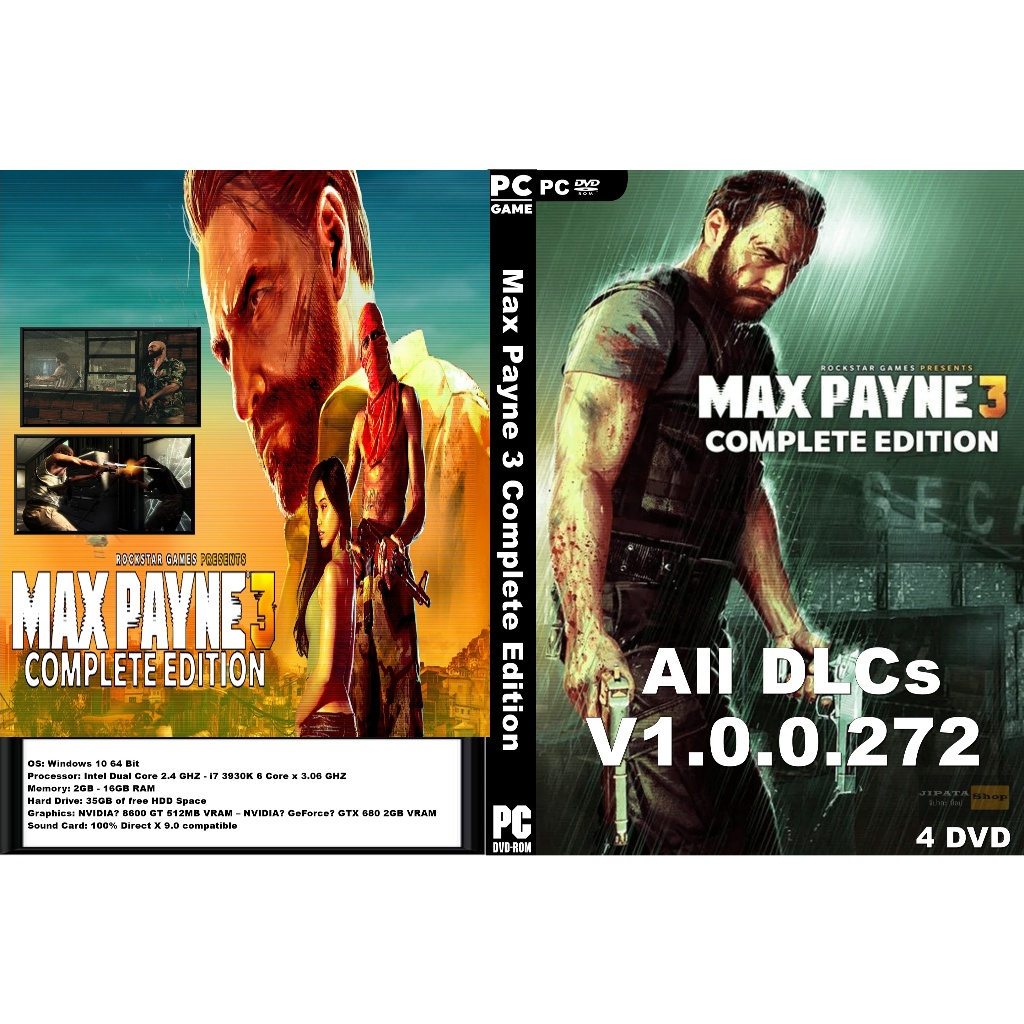 แผ่น Game PC Max Payne 3 Complete Edition (4DVD)