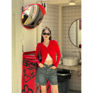 Proudly.bkk tee n skort ยีนส์ขาสามส่วน เอวสูงสีไนท์บลู งานผ้าไม่ยืด S-XL