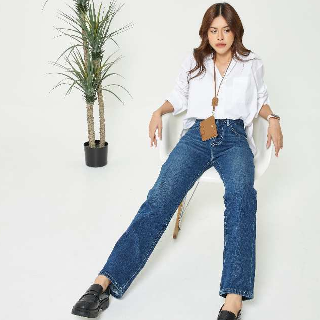 ยีนส์ Nammon Jeans n06 กางเกงยีนส์ ไฮพรีเมี่ยมขากระบอกตรง สีเข้ม รุ่น5กระดุม-ผ้าไม่ยืด ราคา ถูกที่สุด ดีลบีเคเค แกลเลอรีภาพที่ 7