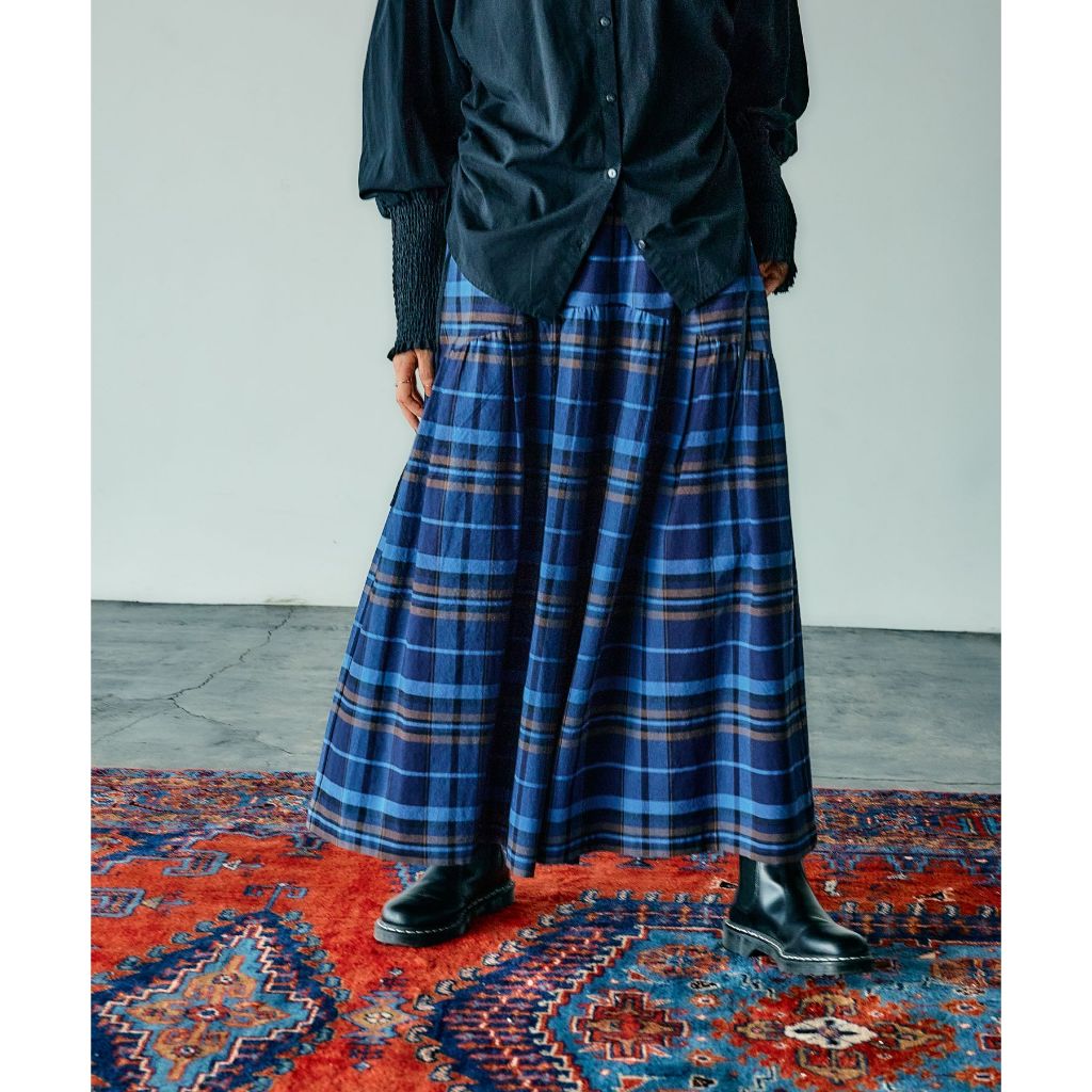 [MODE NORM CORE] Cotton salt shrink check pants