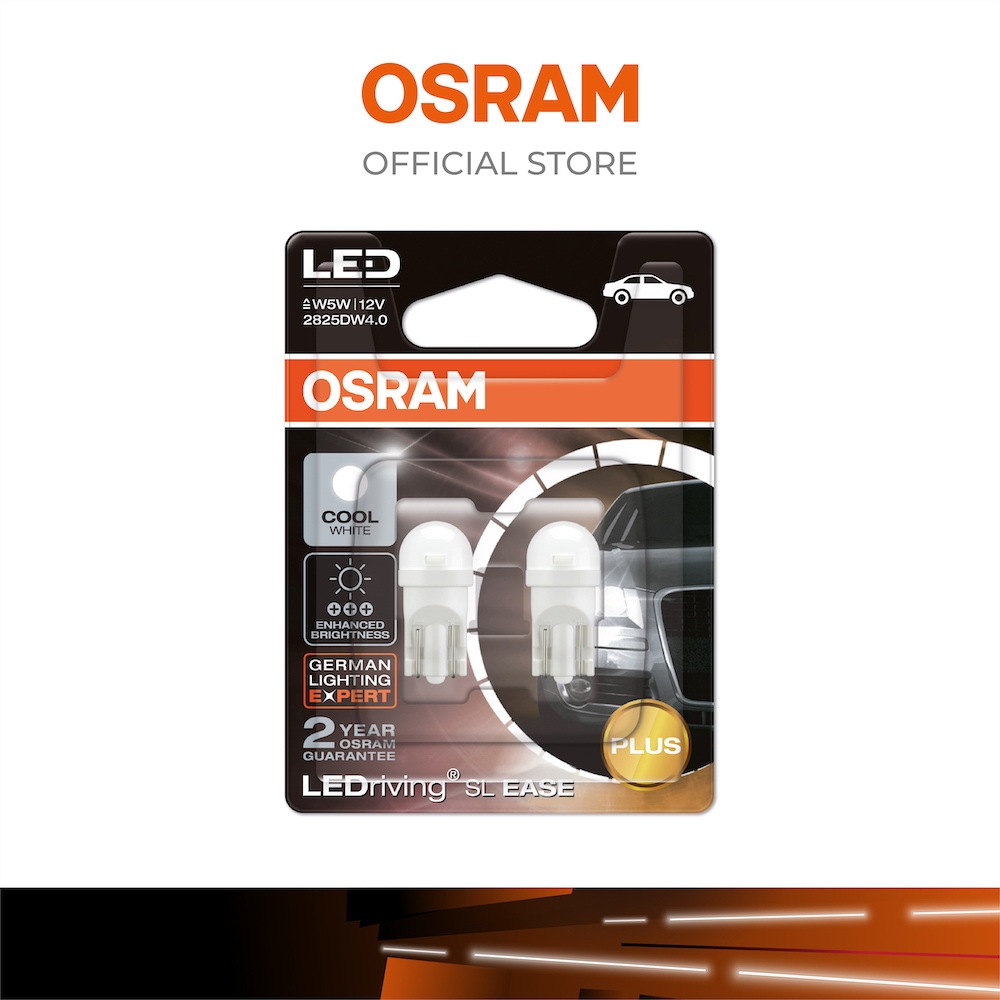 OSRAM หลอดไฟ LED ขั้วเสียบ T10 รุ่น  SL Ease 2825DW 4.0 (สำหรับไฟหรี่,ไฟท้าย,ไฟในห้องโดยสาร,ไฟส่องทะเบียน)