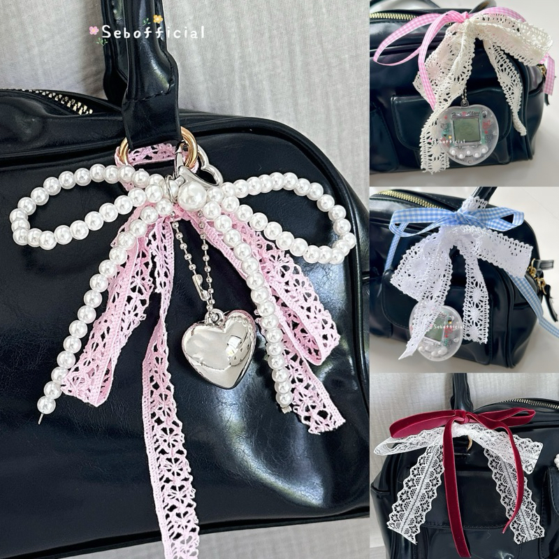 Ribbon Bag 💼  | ริบบิ้น ริ้บบิ้นผ้าลูกไม้ ตกแต่งกระเป๋า โบว์ผ้าผูกกระเป๋า สไตล์ stand oil