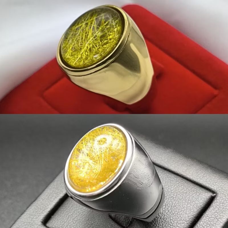 แหวนไหมทองสีเงิน 18k  ใส่เสริมดวงเสริมบารมี ให้ดียิ่งๆขึ้นไป