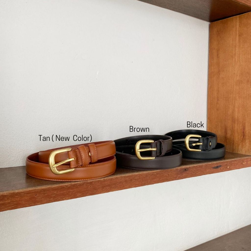 KANDA JEANS : Leather Belt no.1 (gold) เข็มขัดหนังแท้ เกรดพรีเมี่ยม