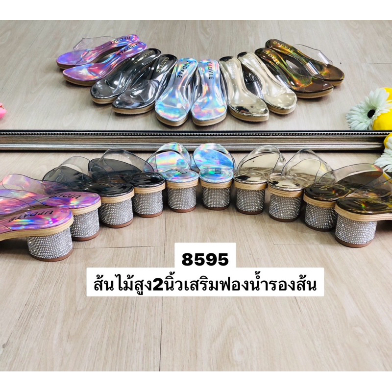 💎NEW💎รองเท้าแฟชั่นหน้าใสส้นเพชรสูง2นิ้วไซส์35-40