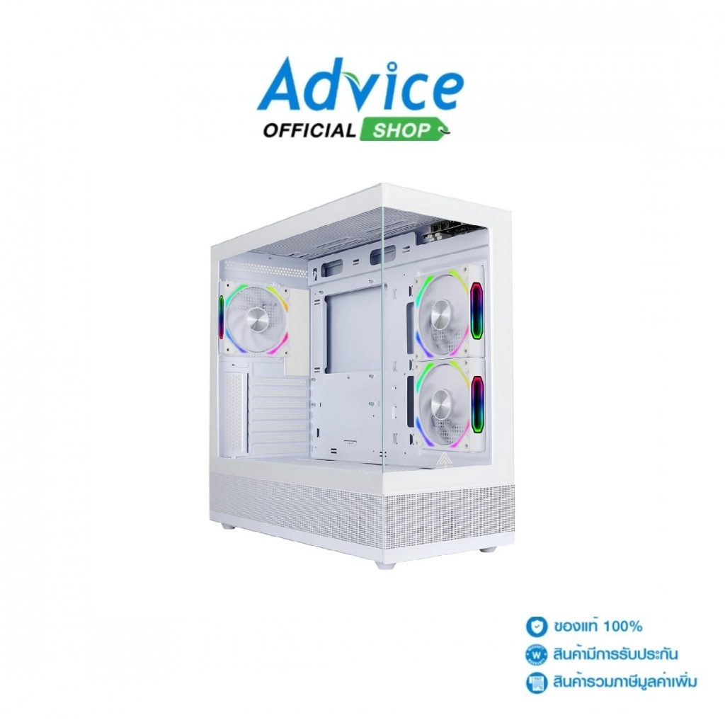 TSUNAMI ATX CASE (NP) CODE 8 W GAMING 1266K*3 WHITE - A0163309