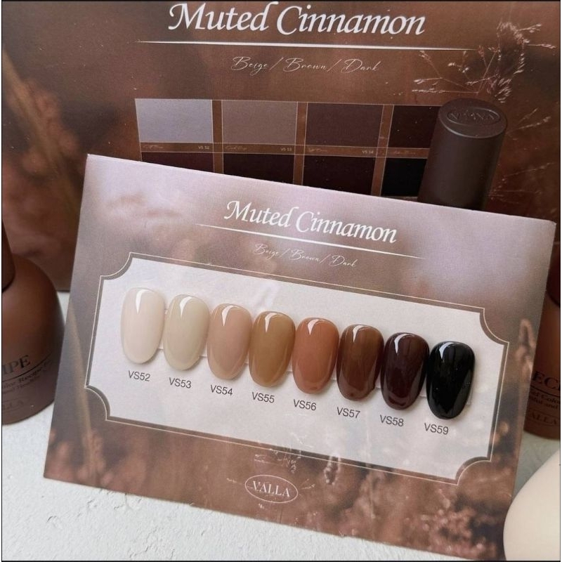 เซตสีเจลValla🇰🇷Muted Cinnamon collection 8 สีกึ่งไซรัป ไล่โทนอ่อนไปเข้ม 🇰🇷ของแท้จากเกาหลี พร้อมส่ง