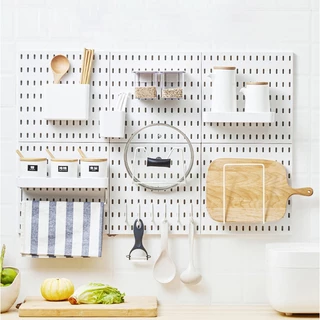 แผ่นวางของติดผนัง 56*56*0.5cm กระดานแขวนของ Pegboard แผ่นใหญ่ วางของมากขึ้น