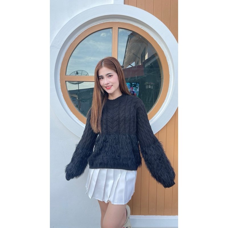 ‼️จัดส่ง1-2วัน‼️ เสื้อคลุมสเวตเตอร์ เสื้อกันหนาวไหมพรม แบบน่ารักสไตล์เกาหลี