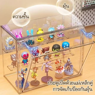 On Time ตู้โชว์ตุ๊กตา กล่อง กล่องฟิกเกอร์ Labubu ตู้ใส่โมเดล ตู้โมเดล ตู้โชว์ตุ๊กตา กล่องโมเดล 3 ชั้น ของสะสม กล่องใส