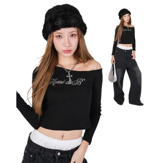 kome.offi (S-4XL) เสื้อไหล่ตก รุ่น windy top