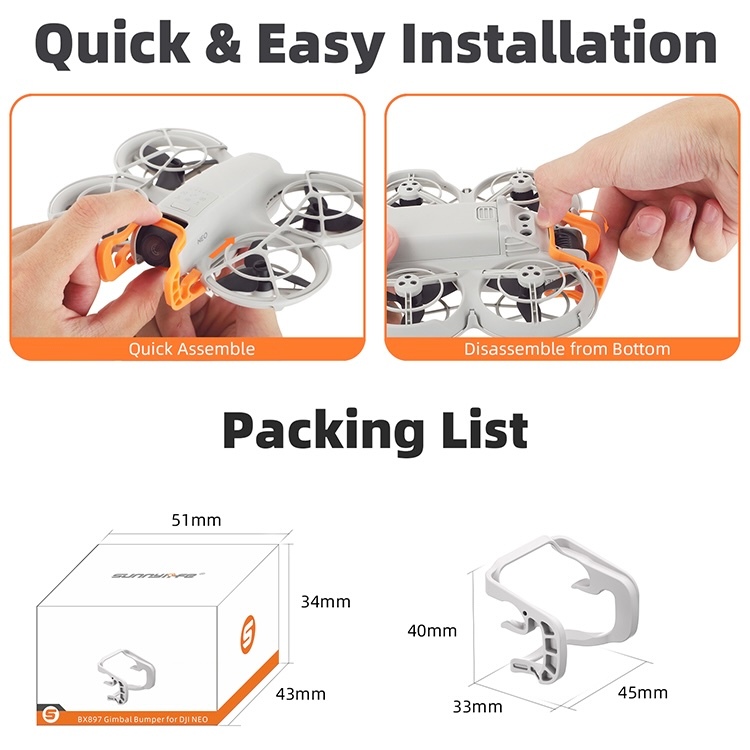 Sunnylife DJI NEO Gimbal Bumper Camera Guard Bar Protector Bump-proof Accessories