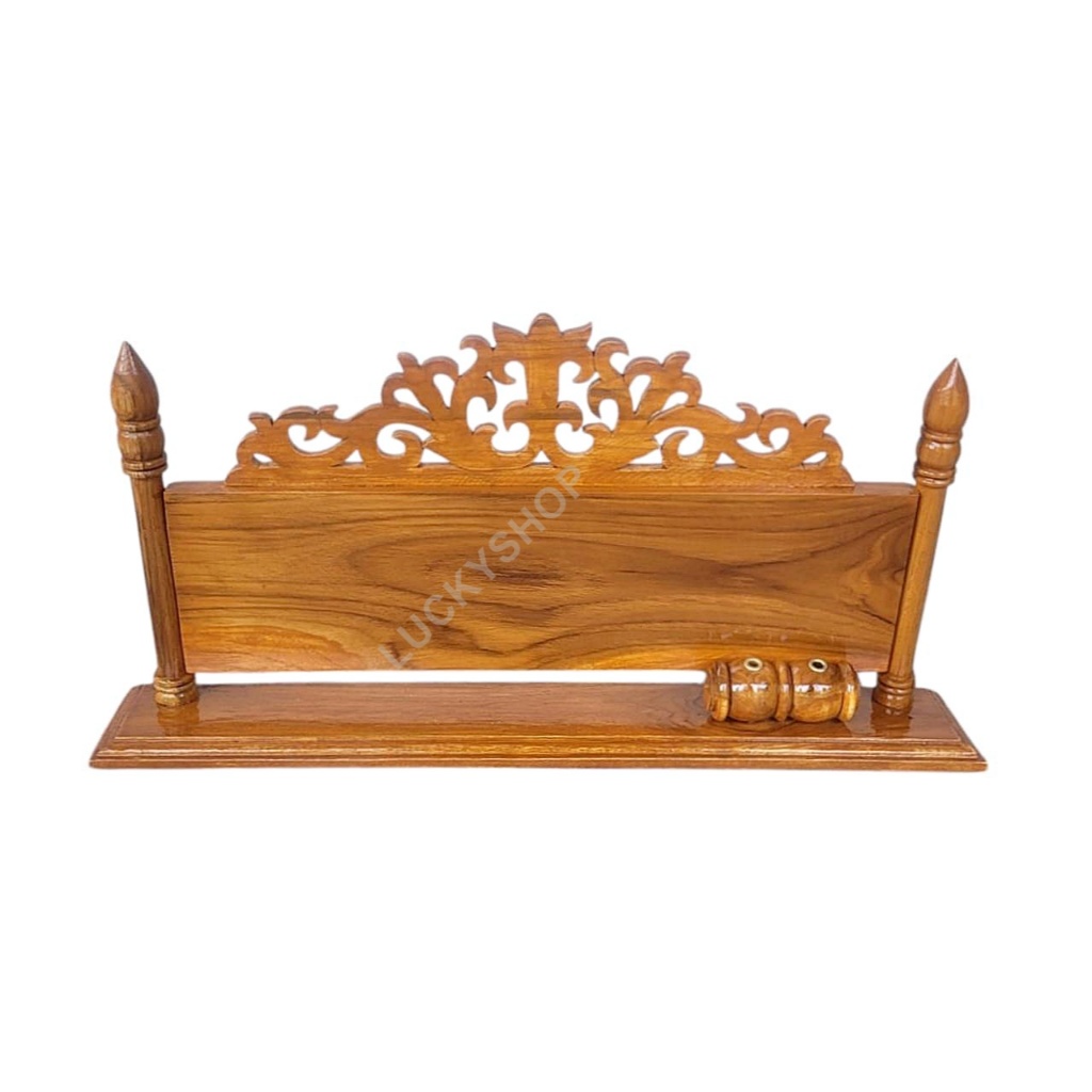 ป้ายไม้สักฉลุลายไทย แบบตั้งโต๊ะ ป้ายเปล่า ไม่มีข้อความ - รูปที่ 3