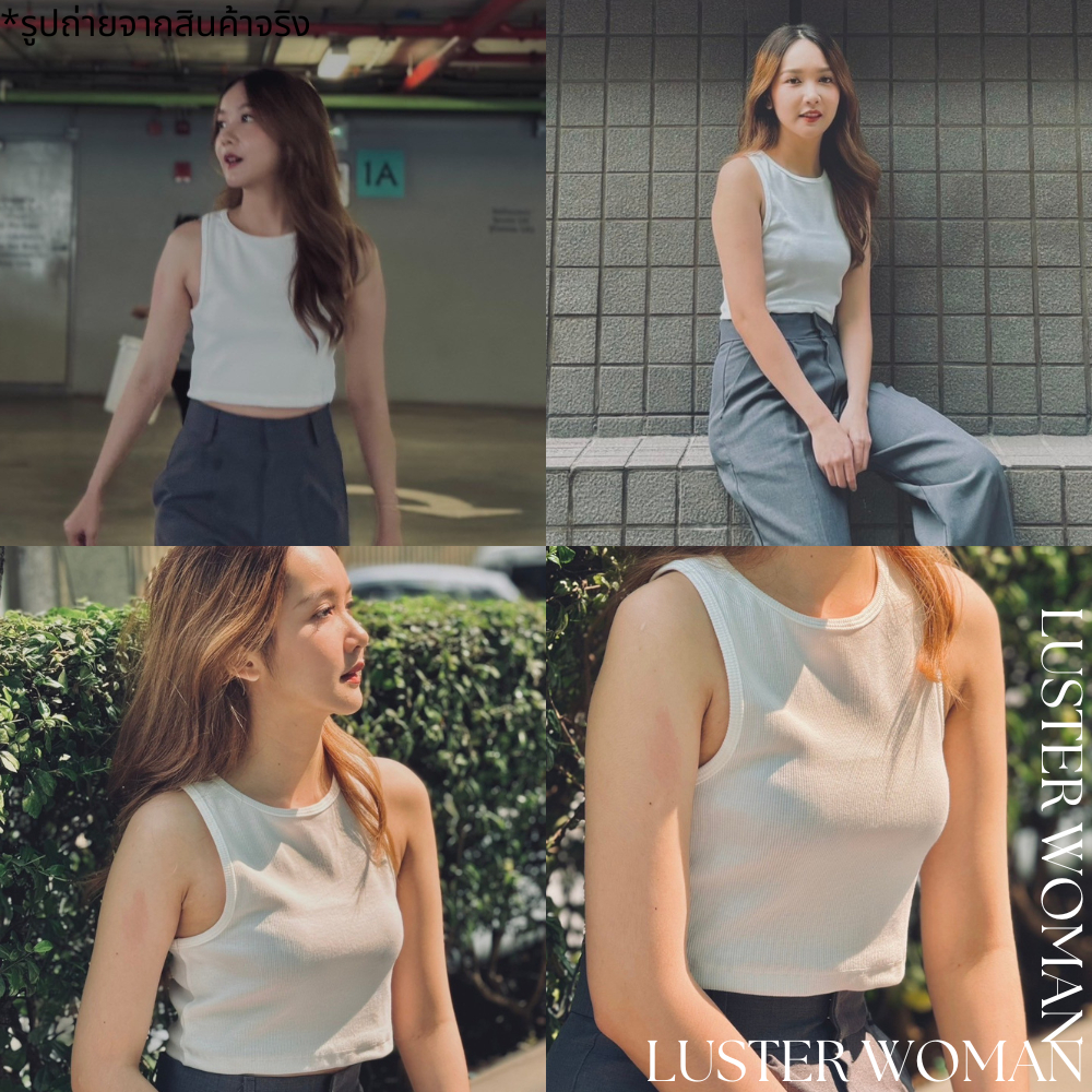 ลดยกร้าน 50%Jolie Crop Top เสื้อกล้ามครอป ผ้าร่อง รูปที่ 4