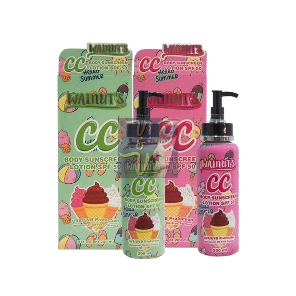 (200ml.) Walnut's CC Body Sunscreen Lotion SPF50 วอลนัท ซีซี บอดี้ ซันสกรีน โลชั่น
