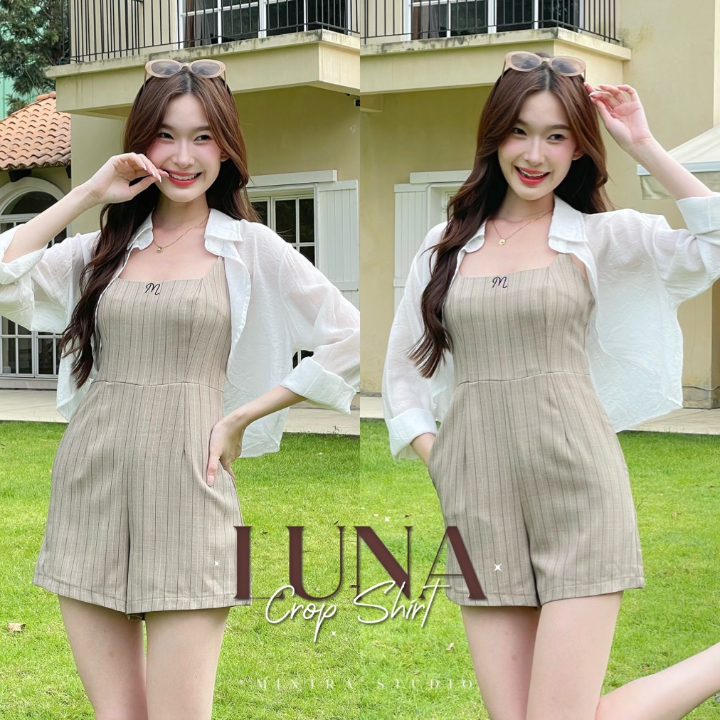 Luna Crop Shirt - เสื้อเชิ้ตครอป แขนยาว เสื้อคลุม MT.STDO