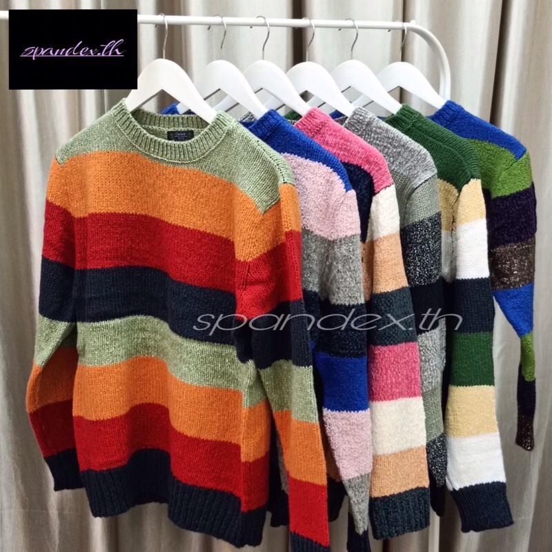 เสื้อไหมพรมแขนยาว คอกรม แบบสวม เสื้อแขนยาวกันหนาวใส่ได้ทั้งผู้หญิงและผู้ชาย