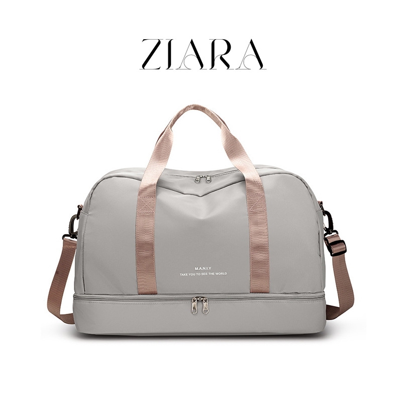 ZIARA กระเป๋าเดินทางขนาดใหญ่ กระเป๋าถือ กระเป๋าฟิตเนสแยกแห้งและเปียก กระเป๋ากีฬา