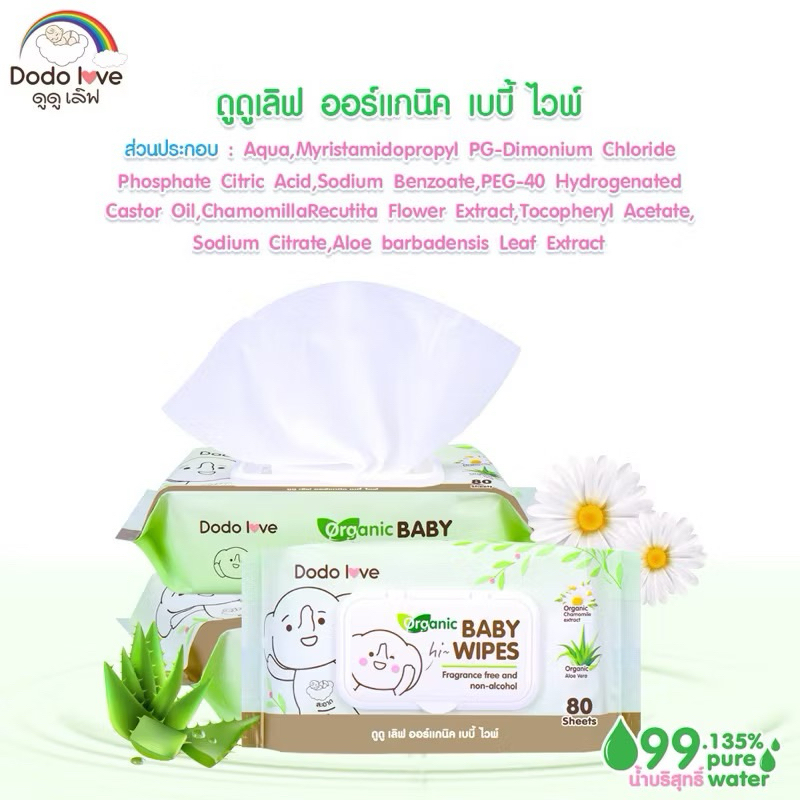 Love Sale Cleansing Wipes กระดาษเปียก ทิชชู่เปียก ผ้านุ่มชุ่มชื่น ทิชชู่เปียก สูตรอ่อนโยน สูตรออร์แกนิค 80 แผ่น