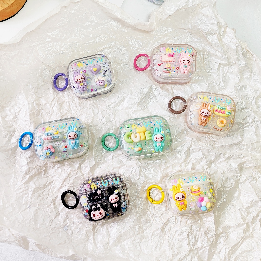 ลาบู้ labubu เคสหูฟัง 1/2/gen2 เคสใสการ์ตูนนูน Airpods เคสหูฟังบลูทูธ เคสหูฟังไร้สาย pro pro2 gen ge