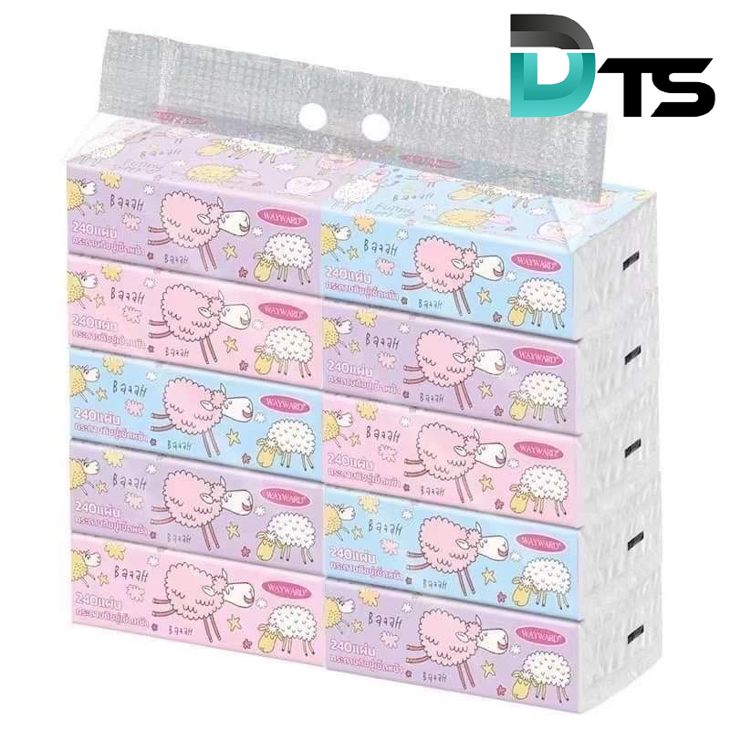 ทิชชู่แบบยาว (1 แพ็ค 10 ห่อกับ5ห่อ) (คละลาย) ทิชชู่เช็ดหน้าคละลาย