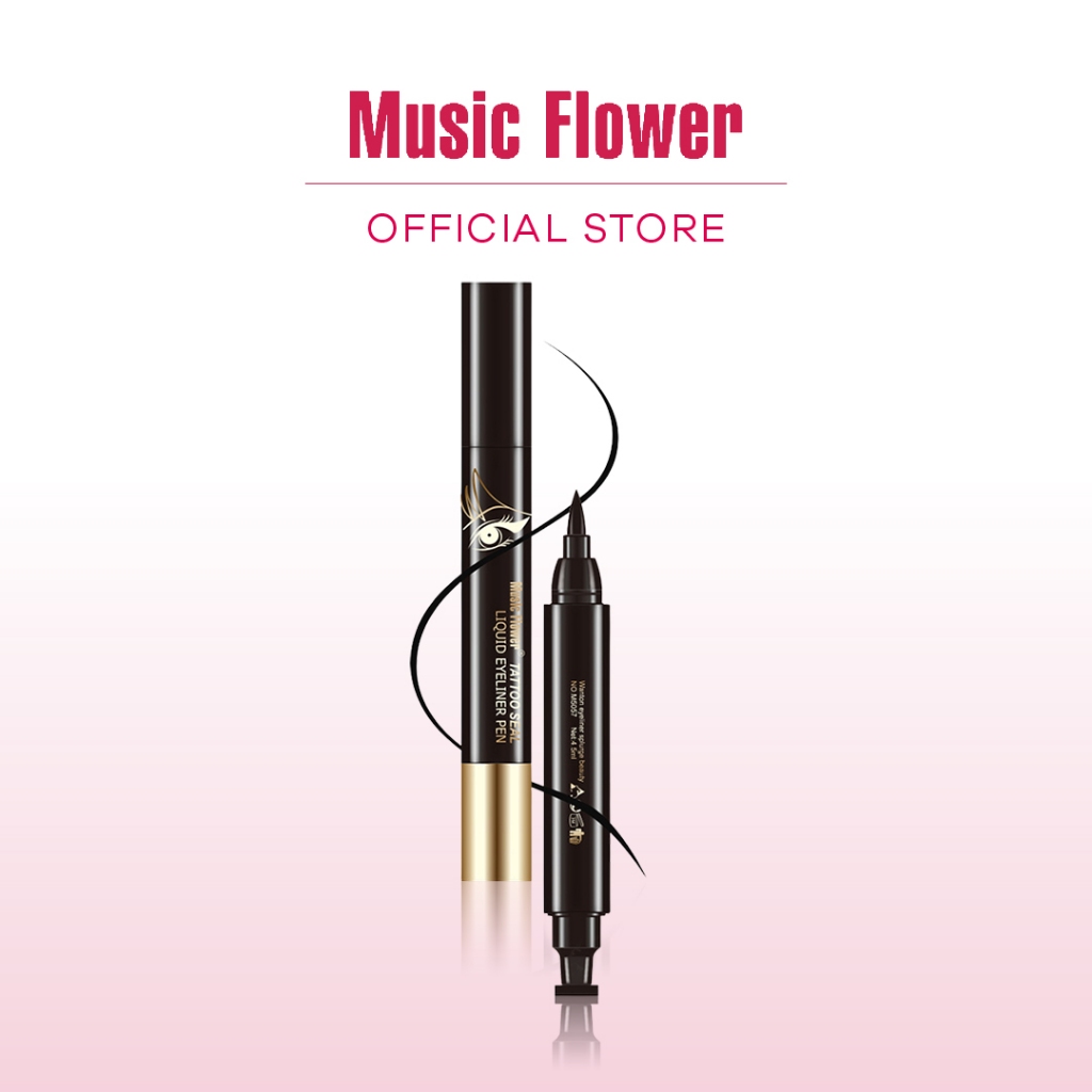 [Music Flower] Tattoo Seal อายไลเนอร์ 2in1 กันน้ำกันเหงื่อ แสตมป์อายไลเนอร์และปากกา ติดทนนาน 24 ชม.