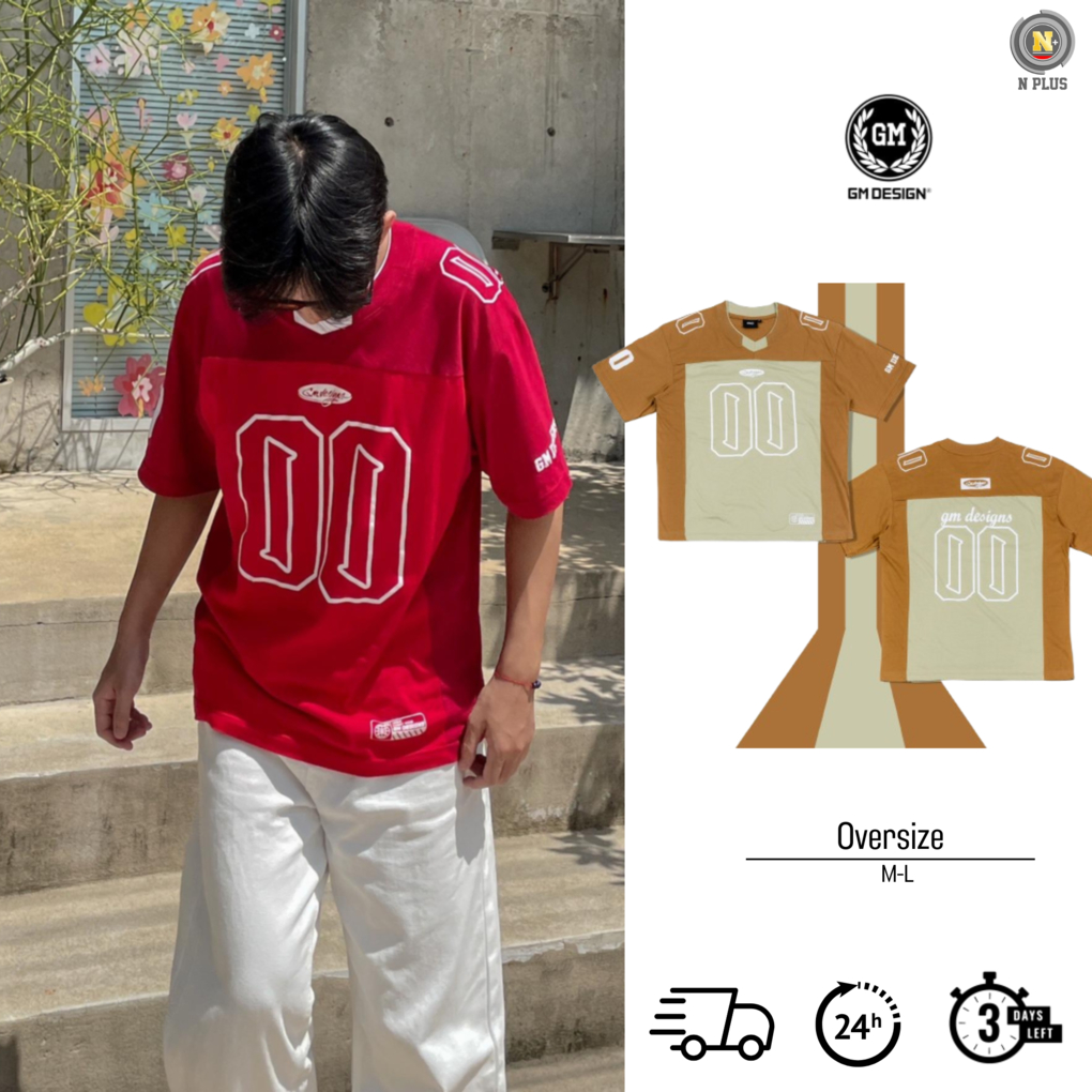 [พร้อมส่งจากไทย] namsap GM Designs 00 Oversize เสื้อยืดแขนสั้น คอกลม Unisex ผ้าหนายับยาก สไตล์สตรีท ชายหญิงใส่ได้