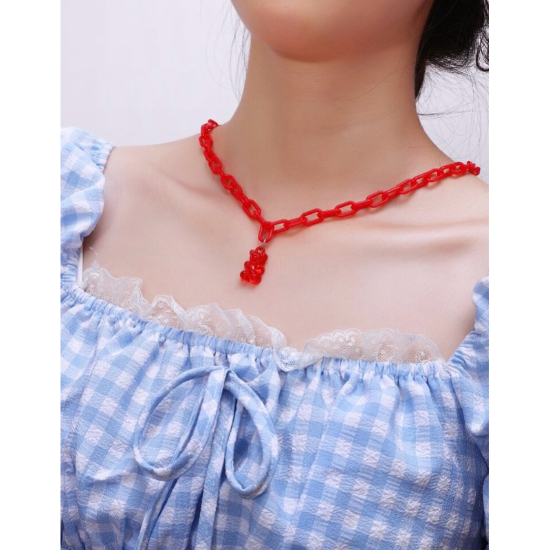 สร้อยโซ่น้อลหมี Jelly Bear สร้อยแฮนเมด พร้อมส่ง