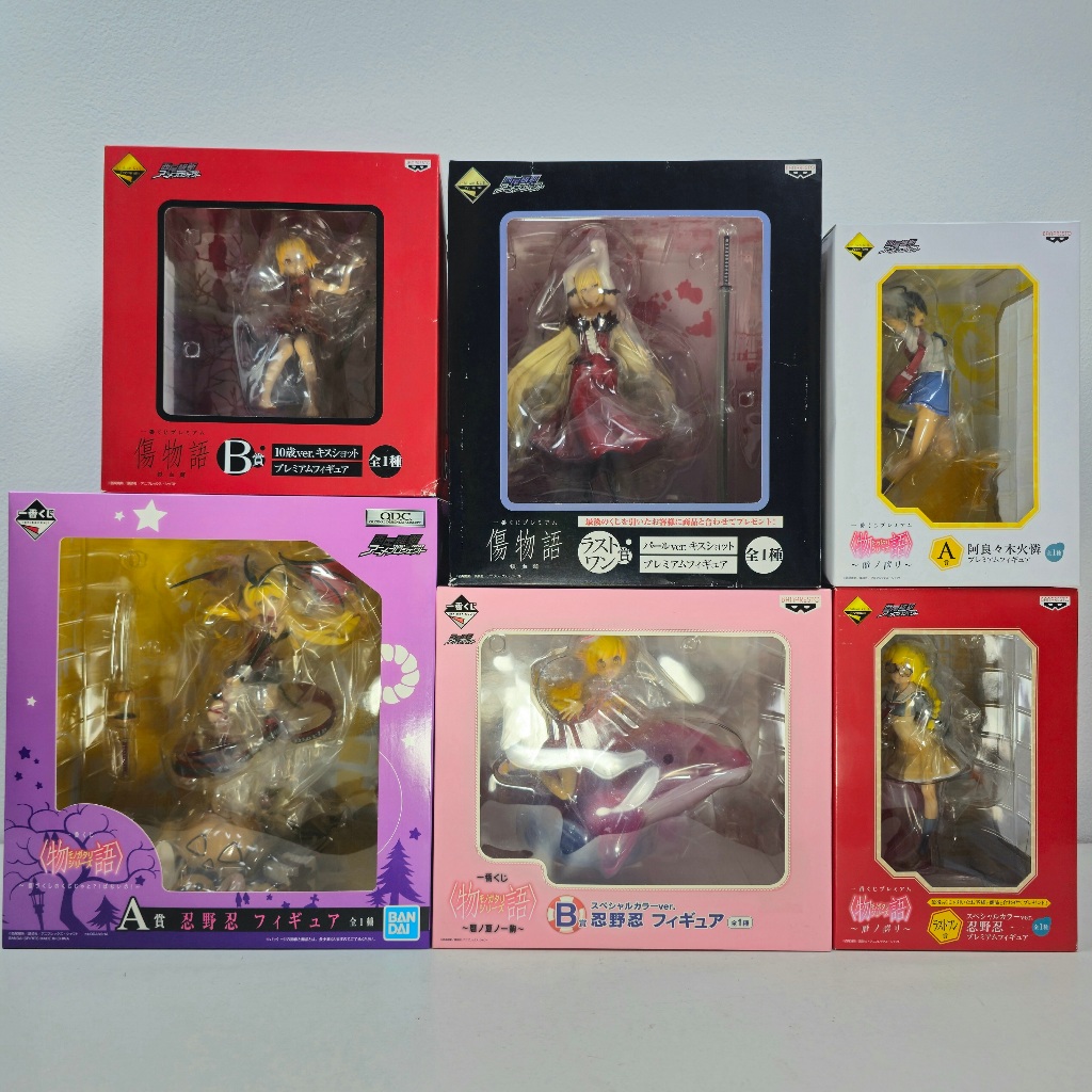 [ฟิกเกอร์แท้] [ Rare!! Double Chance] Ichiban Kuji - Bakemonogatari - Hanekawa / Hitagi / Shinobu (B