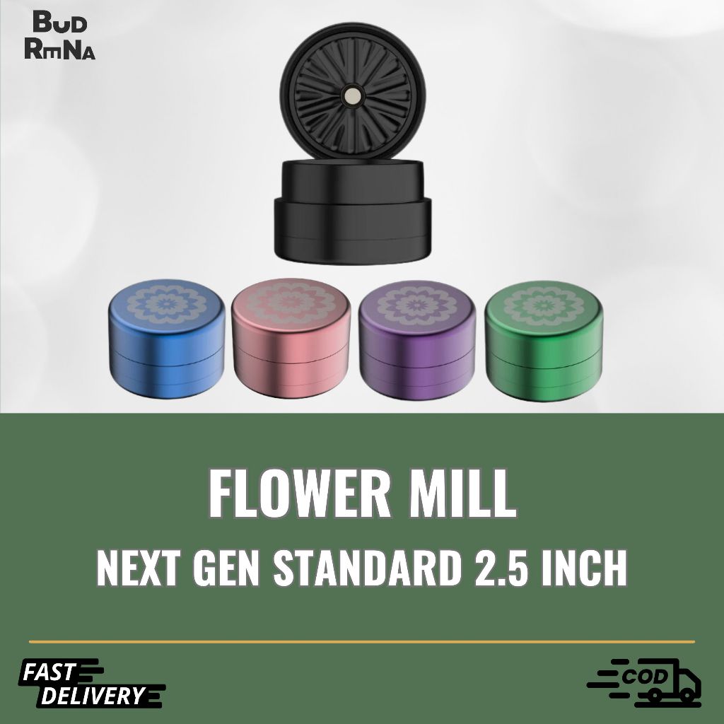 ส่งไว!! GRINDER ที่บด เครื่องบดสมุนไพร ฟาวเวอร์มิล FLOWER MILL Next Gen Standard ALUMINUM 2.5 Inch