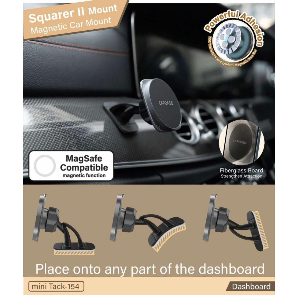 CAPDASE Squarer II Magnetic Car Mount / รุ่น Flip Arm-155 / ขาจับโทรศัพท์ในรถแบบแม่เหล็ก